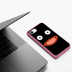 Чехол iPhone 7/8 матовый Mr Popo Face, цвет: 3D-малиновый — фото 2