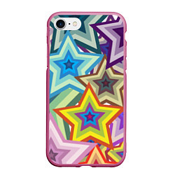 Чехол iPhone 7/8 матовый Звездопад, цвет: 3D-малиновый