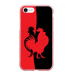 Чехол iPhone 7/8 матовый Черное и красное, цвет: 3D-баблгам