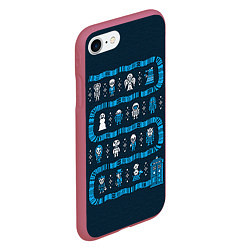 Чехол iPhone 7/8 матовый Доктор Кто: узор, цвет: 3D-малиновый — фото 2