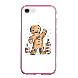 Чехол iPhone 7/8 матовый Печенюшка, цвет: 3D-малиновый