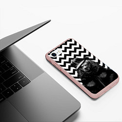 Чехол iPhone 7/8 матовый Mr. Bear, цвет: 3D-светло-розовый — фото 2
