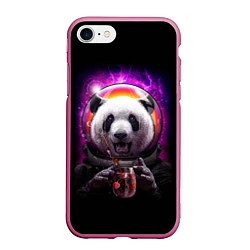 Чехол iPhone 7/8 матовый Panda Cosmonaut, цвет: 3D-малиновый