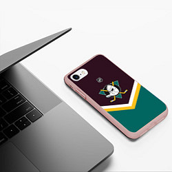 Чехол iPhone 7/8 матовый NHL: Anaheim Ducks, цвет: 3D-светло-розовый — фото 2