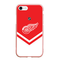 Чехол iPhone 7/8 матовый NHL: Detroit Red Wings, цвет: 3D-светло-розовый