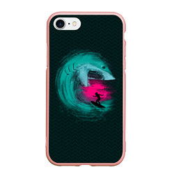 Чехол iPhone 7/8 матовый Shark Vortex, цвет: 3D-светло-розовый