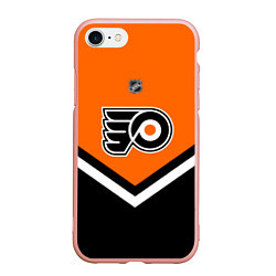 Чехол iPhone 7/8 матовый NHL: Philadelphia Flyers, цвет: 3D-светло-розовый