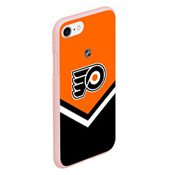 Чехол iPhone 7/8 матовый NHL: Philadelphia Flyers, цвет: 3D-светло-розовый — фото 2