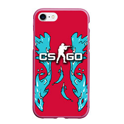 Чехол iPhone 7/8 матовый CS:GO Spirit of Water, цвет: 3D-малиновый