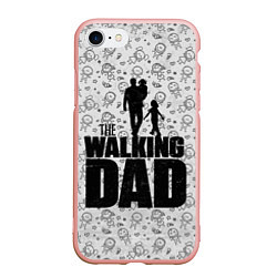 Чехол iPhone 7/8 матовый Walking Dad, цвет: 3D-светло-розовый