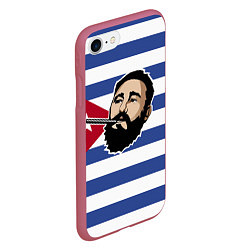 Чехол iPhone 7/8 матовый Fidel Castro, цвет: 3D-малиновый — фото 2