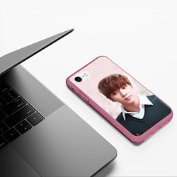 Чехол iPhone 7/8 матовый Kim SeokJin, цвет: 3D-малиновый — фото 2