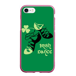 Чехол iPhone 7/8 матовый Ireland, Irish dance, цвет: 3D-малиновый