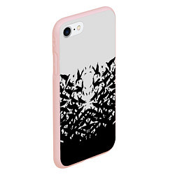 Чехол iPhone 7/8 матовый Птичий вихрь, цвет: 3D-светло-розовый — фото 2