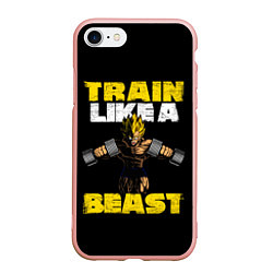 Чехол iPhone 7/8 матовый Train Like a Beast, цвет: 3D-светло-розовый