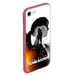 Чехол iPhone 7/8 матовый Rise of the Tomb Raider 1, цвет: 3D-малиновый — фото 2