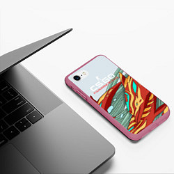 Чехол iPhone 7/8 матовый CS:GO Aquamarine Revenge, цвет: 3D-малиновый — фото 2