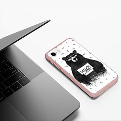 Чехол iPhone 7/8 матовый Bear Hugs, цвет: 3D-светло-розовый — фото 2