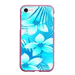 Чехол iPhone 7/8 матовый Tropical Flower, цвет: 3D-малиновый