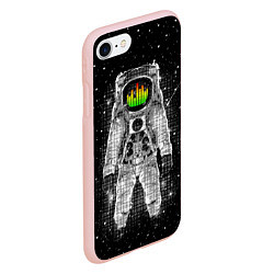 Чехол iPhone 7/8 матовый Музыкальный космонавт, цвет: 3D-светло-розовый — фото 2
