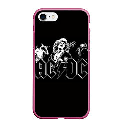 Чехол iPhone 7/8 матовый AC/DC: Mono, цвет: 3D-малиновый