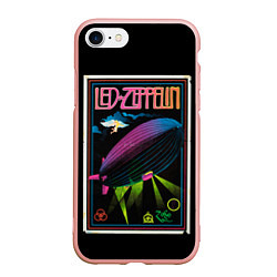 Чехол iPhone 7/8 матовый Led Zeppelin: Angel Poster, цвет: 3D-светло-розовый