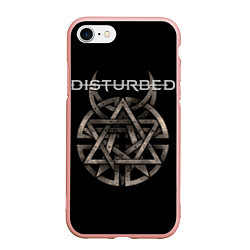 Чехол iPhone 7/8 матовый Disturbed Logo, цвет: 3D-светло-розовый