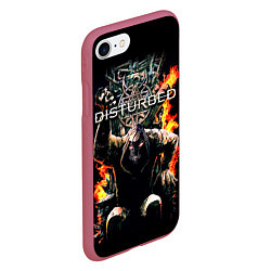 Чехол iPhone 7/8 матовый Disturbed: Flame Throne, цвет: 3D-малиновый — фото 2