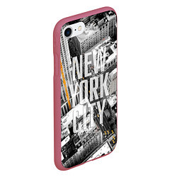 Чехол iPhone 7/8 матовый New York City, цвет: 3D-малиновый — фото 2