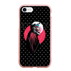 Чехол iPhone 7/8 матовый Космическая дама, цвет: 3D-светло-розовый