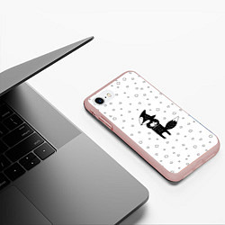 Чехол iPhone 7/8 матовый Милый лисенок, цвет: 3D-светло-розовый — фото 2
