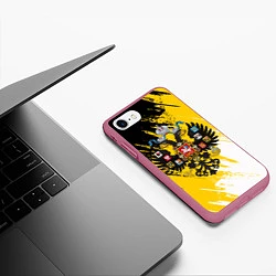 Чехол iPhone 7/8 матовый Имперский флаг и герб, цвет: 3D-малиновый — фото 2