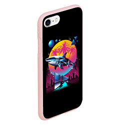 Чехол iPhone 7/8 матовый Ретро акула, цвет: 3D-светло-розовый — фото 2