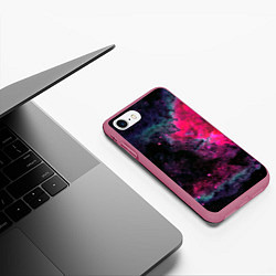 Чехол iPhone 7/8 матовый Загадочный космос, цвет: 3D-малиновый — фото 2