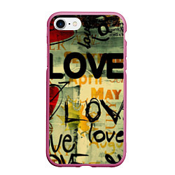 Чехол iPhone 7/8 матовый Love letter, цвет: 3D-малиновый