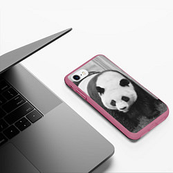 Чехол iPhone 7/8 матовый Большая панда, цвет: 3D-малиновый — фото 2