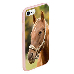 Чехол iPhone 7/8 матовый Взгляд лошади, цвет: 3D-светло-розовый — фото 2