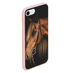 Чехол iPhone 7/8 матовый Взгляд коня, цвет: 3D-светло-розовый — фото 2