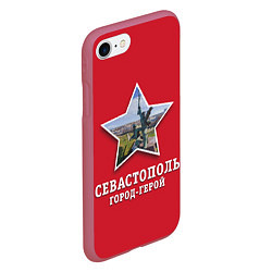 Чехол iPhone 7/8 матовый Севастополь город-герой, цвет: 3D-малиновый — фото 2