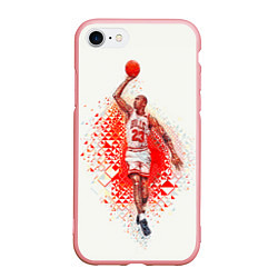 Чехол iPhone 7/8 матовый Michael Jordan: Red Star, цвет: 3D-баблгам