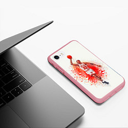 Чехол iPhone 7/8 матовый Michael Jordan: Red Star, цвет: 3D-баблгам — фото 2