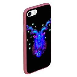 Чехол iPhone 7/8 матовый Космический Козерог, цвет: 3D-малиновый — фото 2