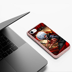 Чехол iPhone 7/8 матовый Blood, цвет: 3D-светло-розовый — фото 2