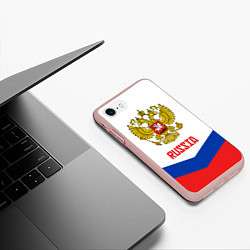 Чехол iPhone 7/8 матовый Russia Hockey Team, цвет: 3D-светло-розовый — фото 2