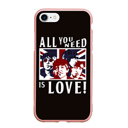 Чехол iPhone 7/8 матовый All You Need Is Love, цвет: 3D-светло-розовый