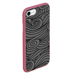 Чехол iPhone 7/8 матовый Gray pattern, цвет: 3D-малиновый — фото 2