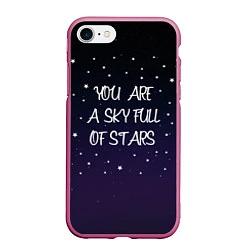 Чехол iPhone 7/8 матовый Coldplay: Night Sky, цвет: 3D-малиновый