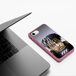 Чехол iPhone 7/8 матовый XXXTentacion, цвет: 3D-малиновый — фото 2