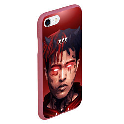 Чехол iPhone 7/8 матовый XXXTentacion Demon, цвет: 3D-малиновый — фото 2