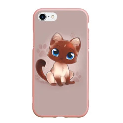 Чехол iPhone 7/8 матовый Киска, цвет: 3D-светло-розовый